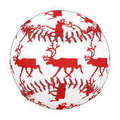 赤トナカイ/カリブシルエット 野球ボール (裏面)