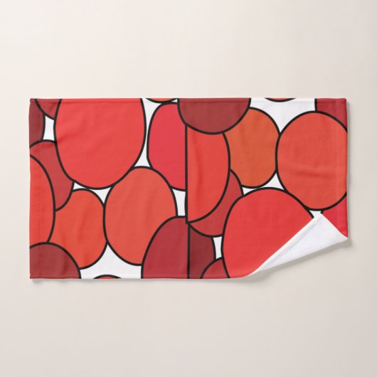 赤トマト果実柄バスタオルセット バスタオルセット (ハンドタオル)