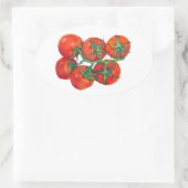 赤トマト楕円シール 楕円形シール (バッグ)