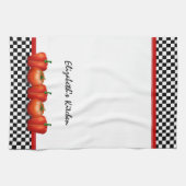 赤トマパーソナライズされたトペッパーイタリアンスタイル キッチンタオル (横)