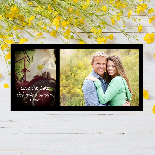 赤トラクターの国の結婚式の花嫁の日付を保存 セーブザデート