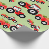 赤トラクタートラック農産物包装 ラッピングペーパー (角)