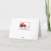 赤トラクター&ドッグ4歳の誕生日カード カード (裏面)