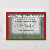 赤トラクタ誕生日招待状:カート内の年齢 招待状 (裏面)