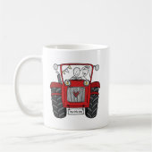 赤トラクパーソナライズされたタカントリー結婚式のギフト コーヒーマグカップ (左)