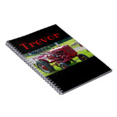 赤トラクパーソナライズされたタノートブック ノートブック (右側)