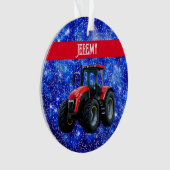 赤トラクモダンタオンブルー オーナメント (正面)