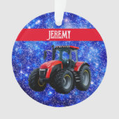 赤トラクモダンタオンブルー オーナメント (正面)