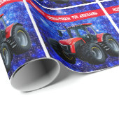 赤トラクモダンタオンブルー ラッピングペーパー (ロールコーナー)