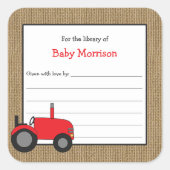 赤トラク素朴タ蔵書票 スクエアシール (正面)