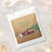 赤トラックお洒落のクリスマスパーティーの格言 フェイバーバッグ (クリップ留めされた状態)