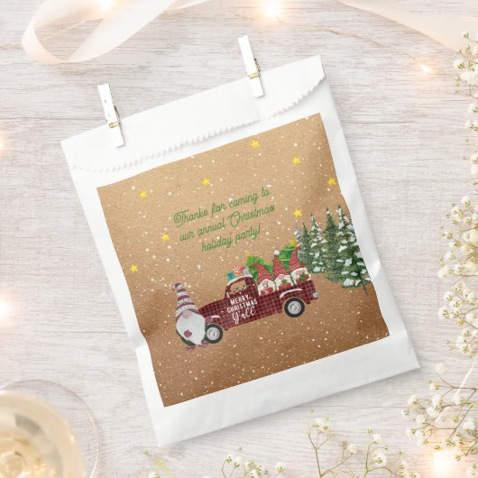 赤トラックお洒落のクリスマスパーティーの格言 フェイバーバッグ (クリップ留めされた状態)