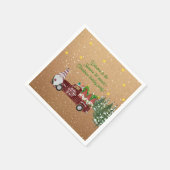 赤トラックお洒落の格言のクリスマスパーティー スタンダードカクテルナプキン (角)