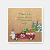 赤トラックお洒落の格言のクリスマスパーティー スタンダードカクテルナプキン (正面)