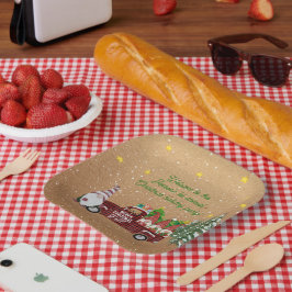 赤トラックお洒落の格言のクリスマスパーティー ペーパープレート