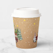 赤トラックお洒落の格言のクリスマスパーティー 紙コップ (左)