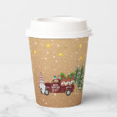 赤トラックお洒落の格言のクリスマスパーティー 紙コップ (裏面)