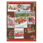 赤トラックの毛布赤トラック贈り物、メリークリスマス テーブルクロス (正面)