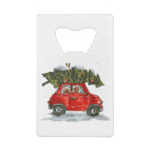 赤トラック乗りのゴルデンドルクリスマスメリークリスマス クレジットカード栓抜き (裏面)