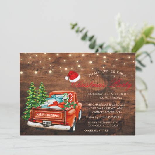 赤トラック松の木、ライトウッドクリスマスパーティー 招待状 (スタンド正面)