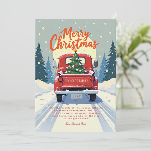 赤トラック素朴のクリスマスカード シーズンカード (スタンド正面)