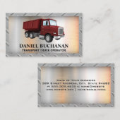 赤トラック車 | メタル背景 名刺 (正面/裏面)