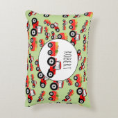 赤トラパーソナライズされたクタートラック農作物 アクセントクッション (裏面(縦))