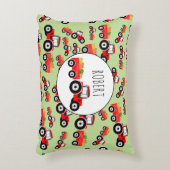 赤トラパーソナライズされたクタートラック農作物 アクセントクッション (正面(垂直))