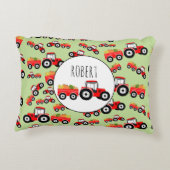 赤トラパーソナライズされたクタートラック農作物 アクセントクッション (裏面)