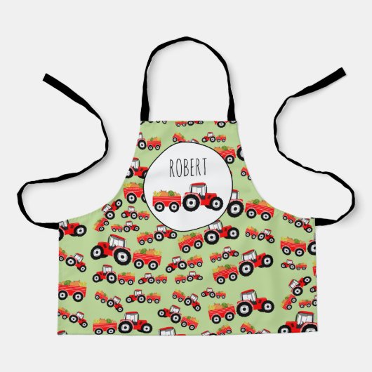 赤トラパーソナライズされたクタートラック農作物 エプロン