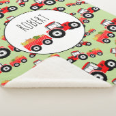 赤トラパーソナライズされたクタートラック農作物 シェルパブランケット (3/4)