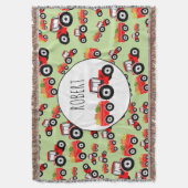 赤トラパーソナライズされたクタートラック農作物 スローブランケット (正面縦)