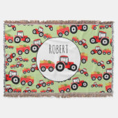 赤トラパーソナライズされたクタートラック農作物 スローブランケット (正面)