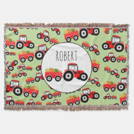 赤トラパーソナライズされたクタートラック農作物 スローブランケット