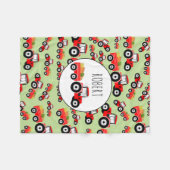 赤トラパーソナライズされたクタートラック農作物 フリースブランケット (正面(横))