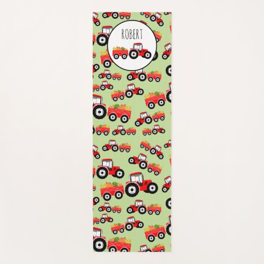 赤トラパーソナライズされたクタートラック農作物 ヨガマット (正面)