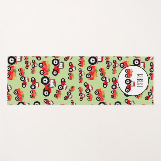 赤トラパーソナライズされたクタートラック農作物 ヨガマット (正面(横))