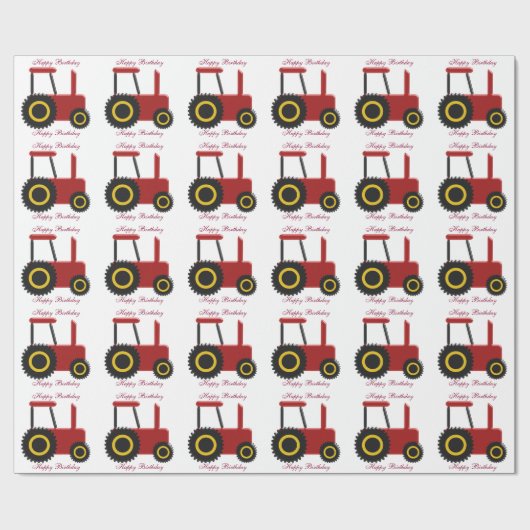 赤トラパーソナライズされたクタ誕生日 ラッピングペーパー (フラット)