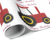 赤トラパーソナライズされたクタ誕生日 ラッピングペーパー (ロールコーナー)