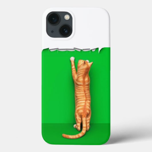 赤トラ猫が紙を引き裂く Case-Mate iPhoneケース iPhone 13ケース (裏面)