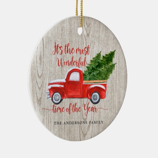 赤トラ素朴ッククリスマスツリーファミリー セラミックオーナメント (右)