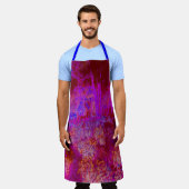 赤トリップ(幻覚体験)のようなとマゼンタの印象派の風景 エプロン (着用した状態)