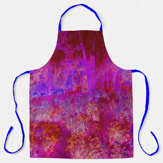 赤トリップ(幻覚体験)のようなとマゼンタの印象派の風景 エプロン (正面)
