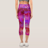 赤トリップ（幻覚体験）のようなとマゼンタの印象派の風景 カプリレギンス (裏面)