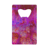 赤トリップ（幻覚体験）のようなとマゼンタの印象派の風景 クレジットカード栓抜き (裏面)