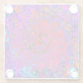 赤トリップ（幻覚体験）のような紫抽象芸術レトロ液スワール ガラスコースター (裏面)