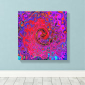 赤トリップ(幻覚体験)のような紫抽象芸術レトロ液スワール キャンバスプリント (インサイチュ (ウッドフロア))