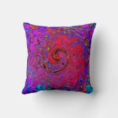赤トリップ（幻覚体験）のような紫抽象芸術レトロ液スワール クッション (裏面)