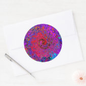 赤トリップ(幻覚体験)のような紫抽象芸術レトロ液スワール ラウンドシール (封筒)
