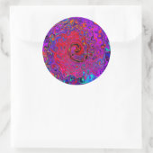 赤トリップ(幻覚体験)のような紫抽象芸術レトロ液スワール ラウンドシール (バッグ)